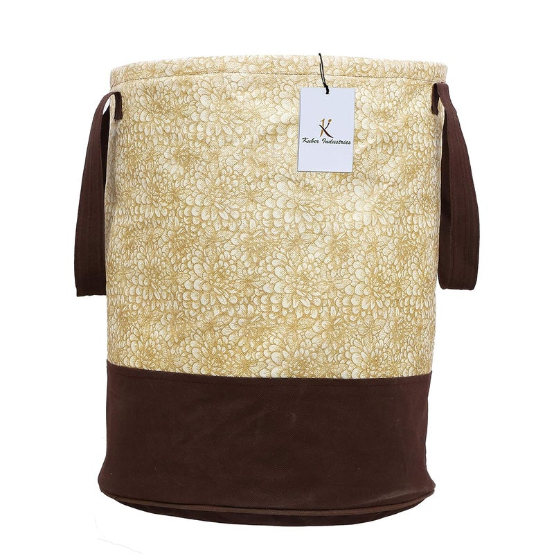 Kuber Industries Printed 2 Pieces Waterproof Canvas Laundry Bag, Toy Storage, Laundry Basket Organizer 45 L (Brown & Blue) CTKTC034635 - Image 2