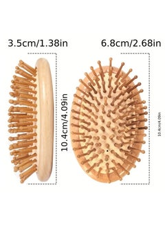 ORiTi Portable Bamboo Wooden Hair Brush for Detangling and Scalp Massage - Perfect for Home Use  - Image 3