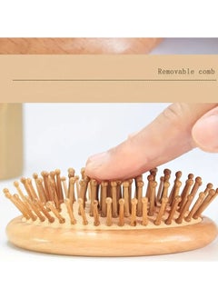 ORiTi Portable Bamboo Wooden Hair Brush for Detangling and Scalp Massage - Perfect for Home Use  - Image 4