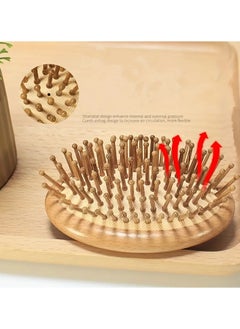 ORiTi Portable Bamboo Wooden Hair Brush for Detangling and Scalp Massage - Perfect for Home Use  - Image 2
