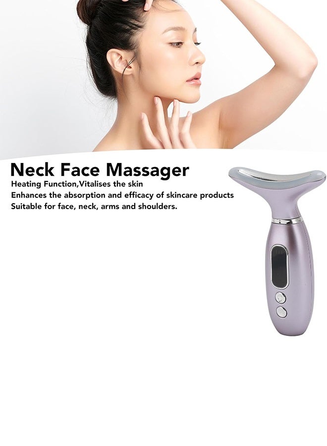 Neck Face Massager,4 Color Led Face Neck Massager for Skin Care,3 Gears Adjustable Multifunctional Massager Tool,Portable Skin Care Tools for Home Use () - Image 4