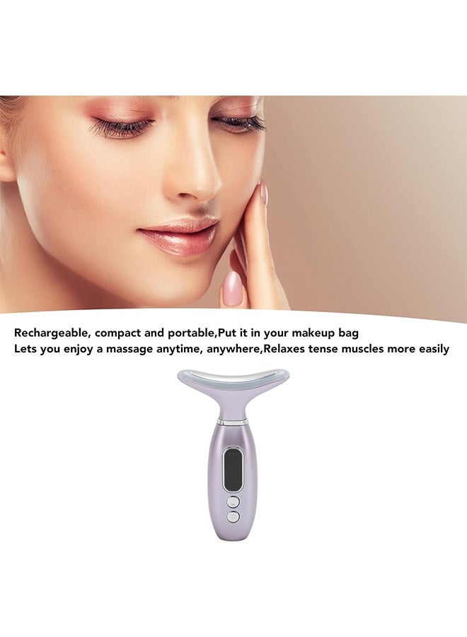 Neck Face Massager,4 Color Led Face Neck Massager for Skin Care,3 Gears Adjustable Multifunctional Massager Tool,Portable Skin Care Tools for Home Use () - Image 3