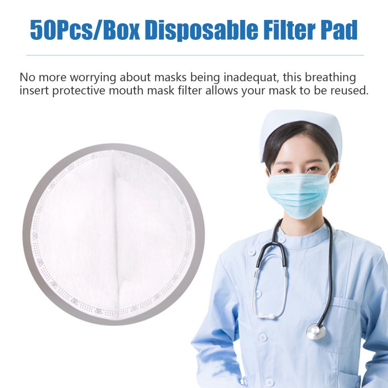 Disposable Mask Filter: White Non-woven & Meltblown Material - Stable Fixed Adhesive Design, Comfortable Respiratory Protection Breathing Insert for Home, Salon, Dental & Maintenance Use - Image 3