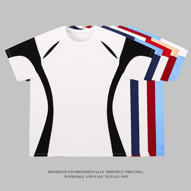 American Retro Contrast Color Stitching Jersey Thin Short-Sleeved T-Shirt Adult Children All-Match Sports Leisure T-Shirt Motorcycle Top - Image 2