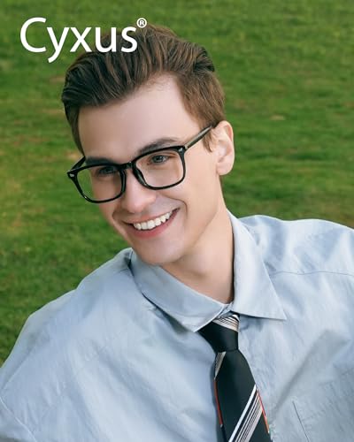 Cyxus 2 Pack Nerd Glasses for Women Men Non Prescription Eyewear Frames Fashion Eyeglasses Clear Lens for any Occasion（4002T37 Black+Clear） - Image 3