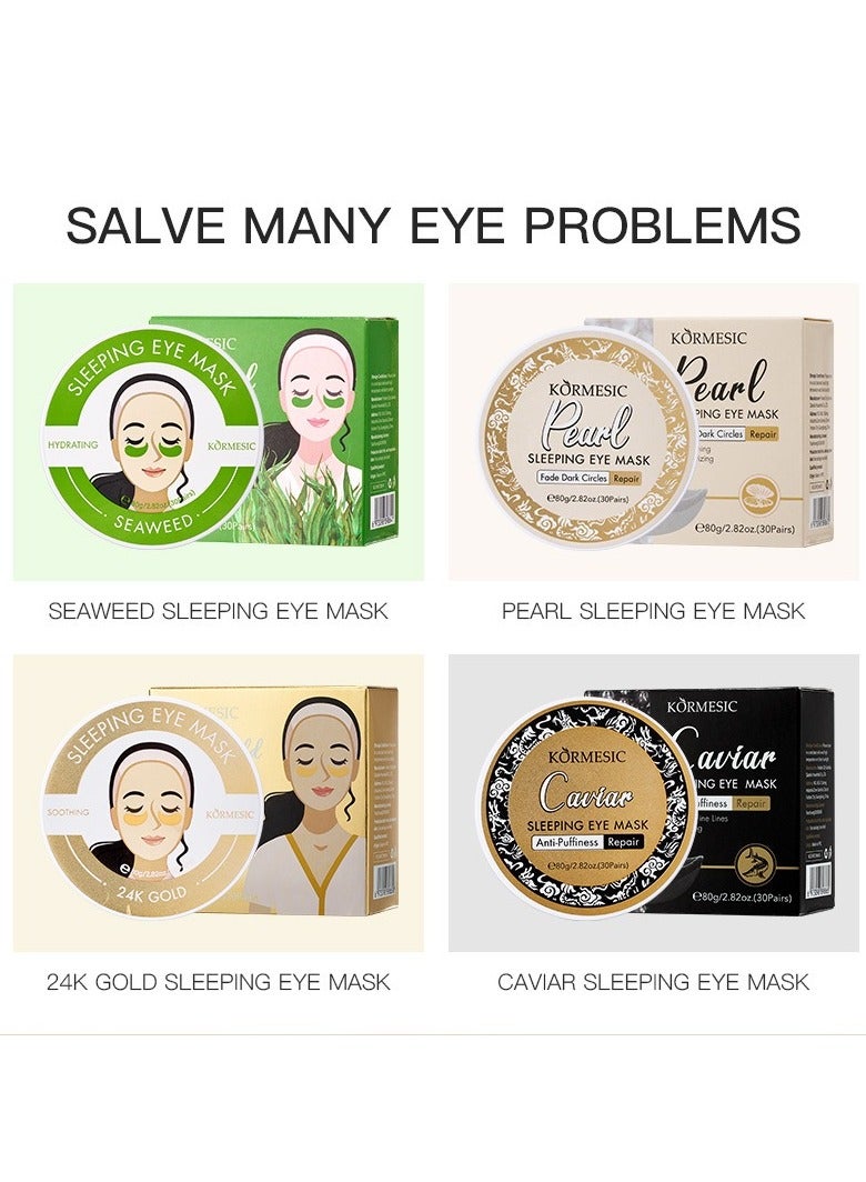 Kormesic 5pcs-قناع العين بين عشية وضحاها من الأعشاب البحرية 80 جرام (60 قطعة/30 زوجًا) - Image 2