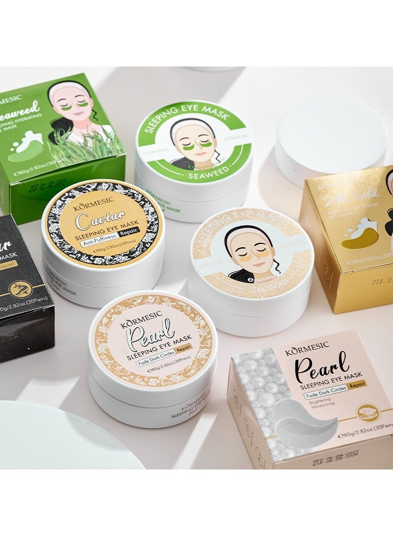 Kormesic 5pcs-قناع العين بين عشية وضحاها من الأعشاب البحرية 80 جرام (60 قطعة/30 زوجًا) - Image 5