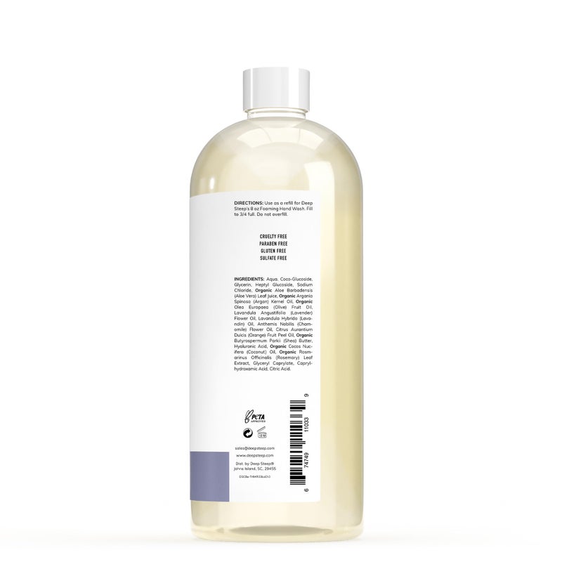 Deep Steep Foaming Hand Wash, Lavender Chamomile Refill, 33oz, Gentle Cleanser with Aloe, Argan Oil, Shea Butter & Hyaluronic Acid â€“ Vegan, Clean Beauty, Soft & Hydrated Hands - Image 2