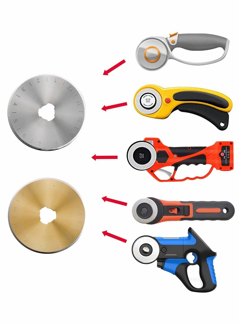 SYOSI Rotary Cutter Blades, Rotary Cutter 5mm Rotary Cutter Fabric Set with Spare Rotary Blades for Precisely Cutting Fabric leather paper fiber Etc  - Image 3