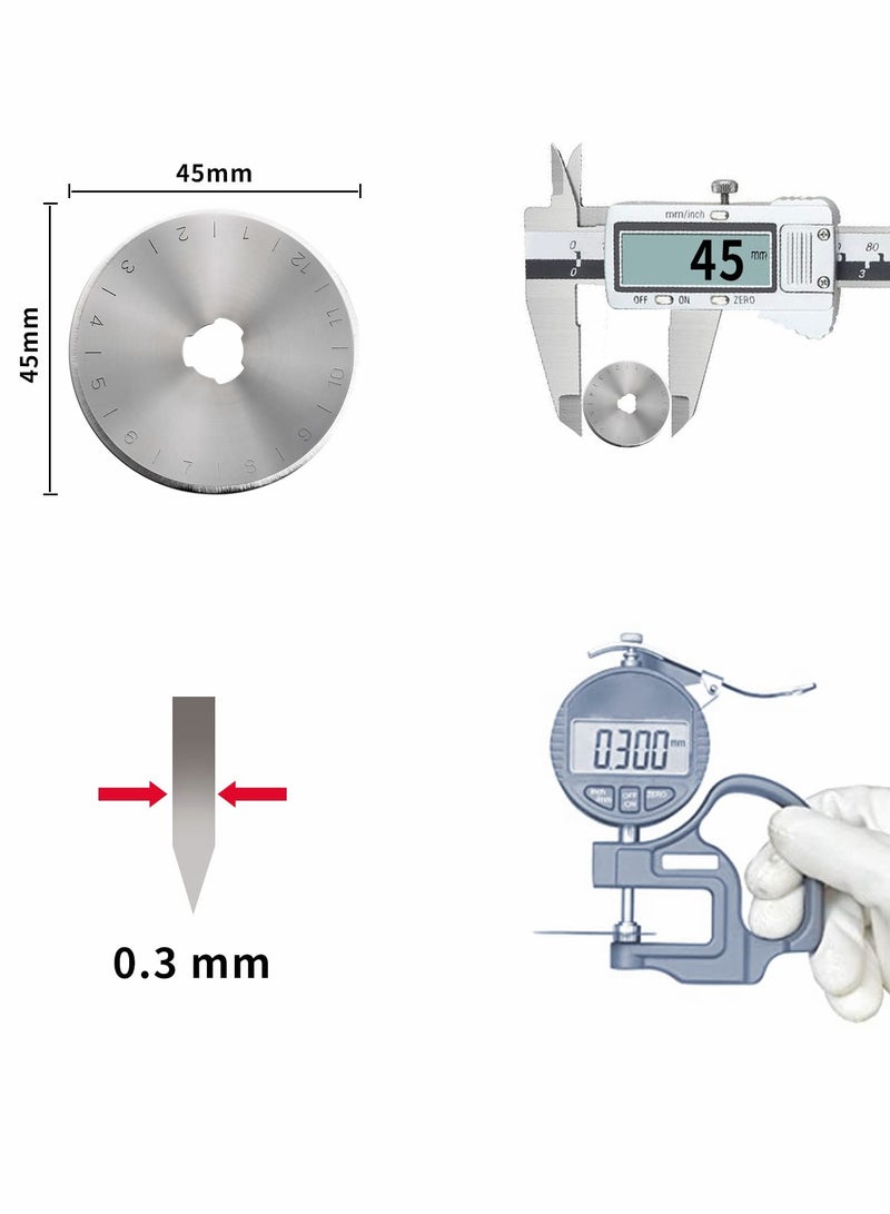SYOSI Rotary Cutter Blades, Rotary Cutter 5mm Rotary Cutter Fabric Set with Spare Rotary Blades for Precisely Cutting Fabric leather paper fiber Etc  - Image 5