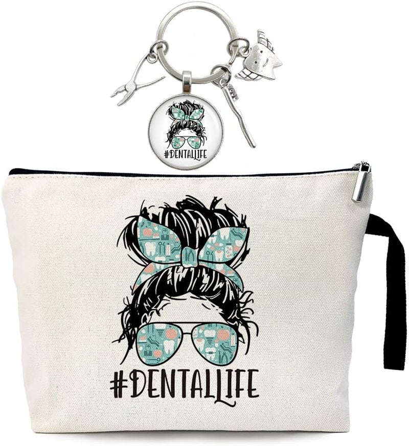 ZHANTUONE Dental Life Cosmetic Bag, The Best Birthday Gift for Dentists, For Women Dental Hygienist Makeup Bag, Dental Assistant Gifts, Dental Hygienist Gifts, Funny Dentists Gift, Colleague Gift