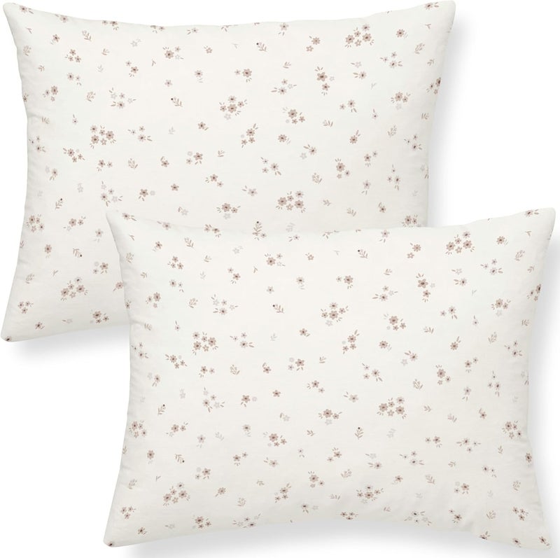 MakeMake Organics Organic Toddler Pillowcase (Set of 2) GOTS Certified Organic Cotton Pillowcase - Ultra Soft Breathable Fits 13x18 Boys Girls Neutral Unisex (14"x19", Bloom) - Image 1