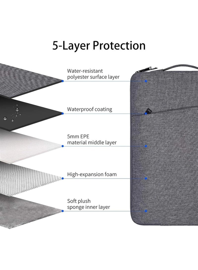 Nadrab Laptop Bag 15.6 Inch Laptop Bag Tablet Case Handbag Waterproof Commuter Briefcase Travel Laptop Backpack (Dark Gray, 15.6 Inch) - Image 5