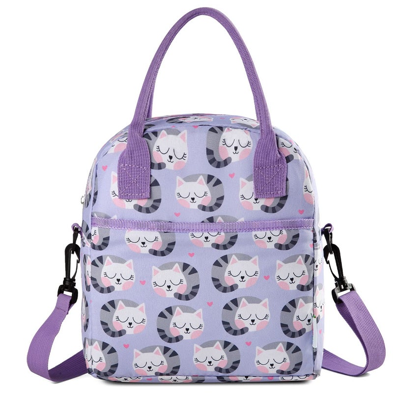VASCHY Lunch Box Bag for Kids Insulated Lunchbox Tote for Toddler Boys and Girls School Daycare Kindergarten Little Cats