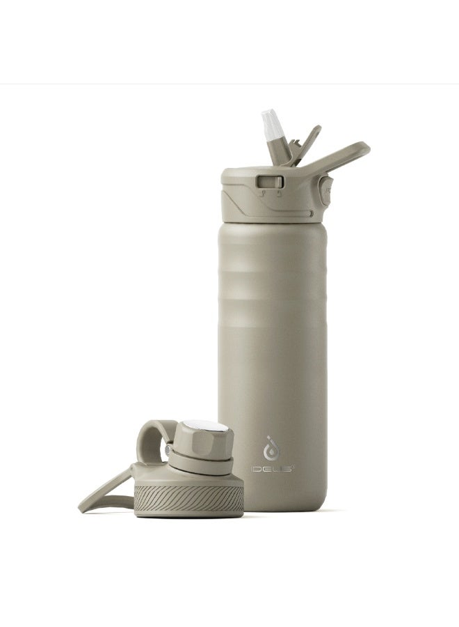 إيديوس 24 oz Water Bottle for Sports and Outdoor Activities Such As Travel, Camping, Hiking, Biking, Sports - Vacuum Insulated, Dishwasher Safe, BPA-Free, Non-ToxicWide Mouth with Straw Lid Stainless Steel - Image 1