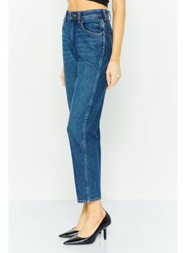 Wrangler Women Regular Fit Straight Leg Washed Stretchable Jeans, Blue  - Image 4