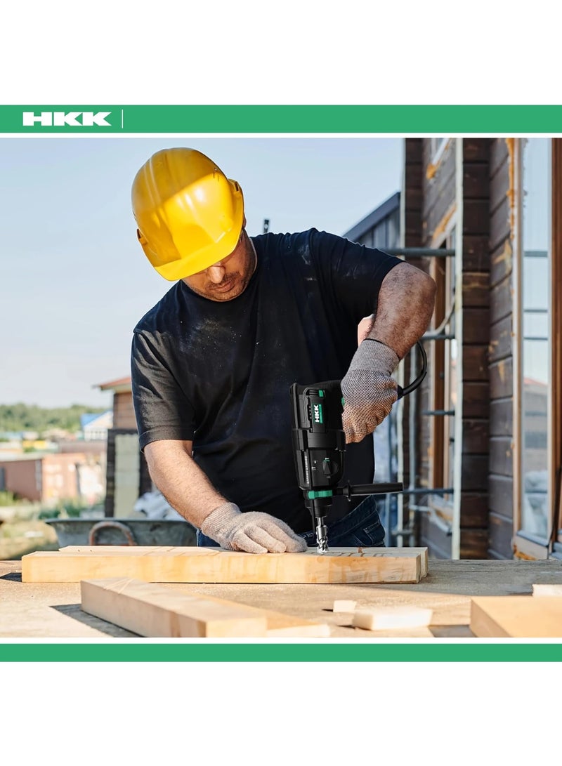 HKK مثقاب مطرقي 800 واط، SDS، 26 مم، 5550 ضربة في الدقيقة، 1250 دورة في الدقيقة، 3 أوضاع (ثقب/مطرقة/إزميل)، محرك نحاسي كامل، خرسانة، بناء وخشب – أداة كهربائية احترافية - Image 2