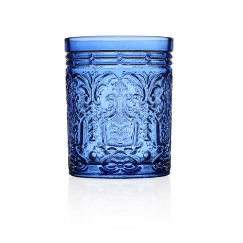 Godinger Old Fashioned Whiskey Glasses, Drinking Glasses, Vintage Decor, Glass Cups, Water Glasses, Cocktail Glasses - Jax Collection, 12oz, Blue, Set of 4 - Image 3