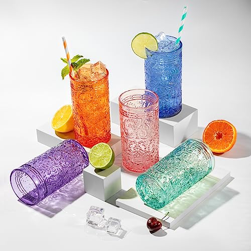 Godinger Old Fashioned Whiskey Glasses, Drinking Glasses, Vintage Decor, Glass Cups, Water Glasses, Cocktail Glasses - Jax Collection, 12oz, Blue, Set of 4 - Image 4