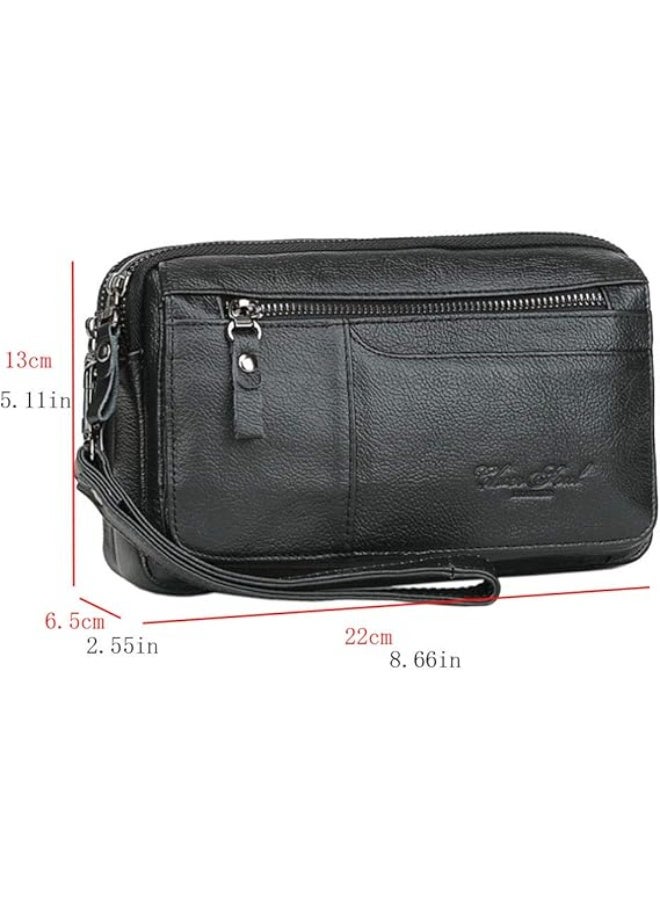 Leather Clutch Purse Wallet Men Wrist Bag - Image 4