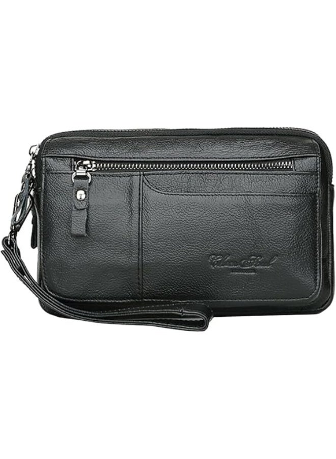 Leather Clutch Purse Wallet Men Wrist Bag - Image 1
