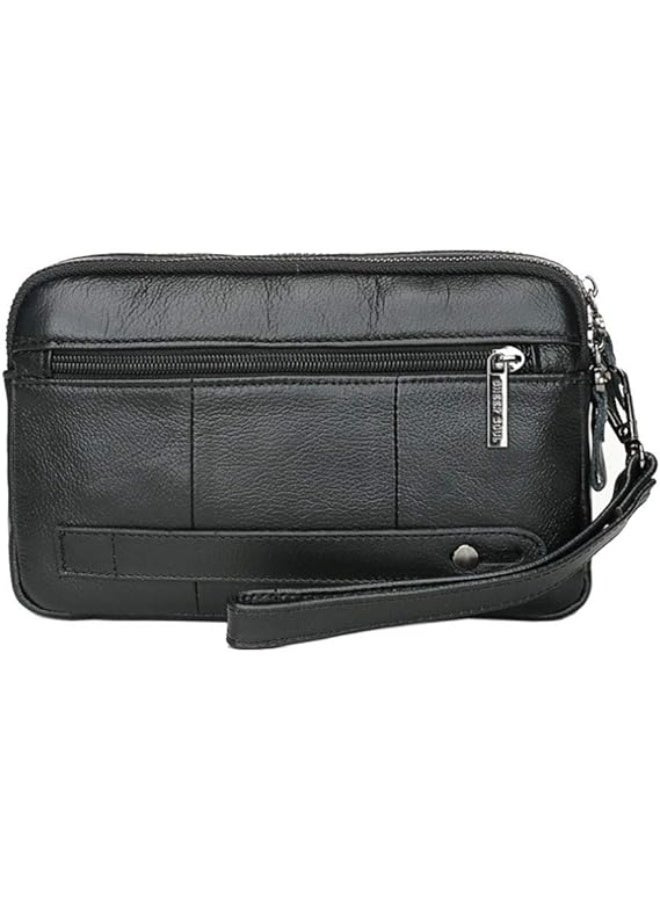 Leather Clutch Purse Wallet Men Wrist Bag - Image 5