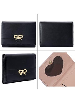 Generic Fashion Wallets Girls Cute Coquette Bow Small Wallet Aesthetic Card Holder ID Window Purse for Women (Black)  - Image 3