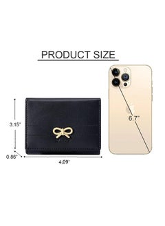 Generic Fashion Wallets Girls Cute Coquette Bow Small Wallet Aesthetic Card Holder ID Window Purse for Women (Black)  - Image 4