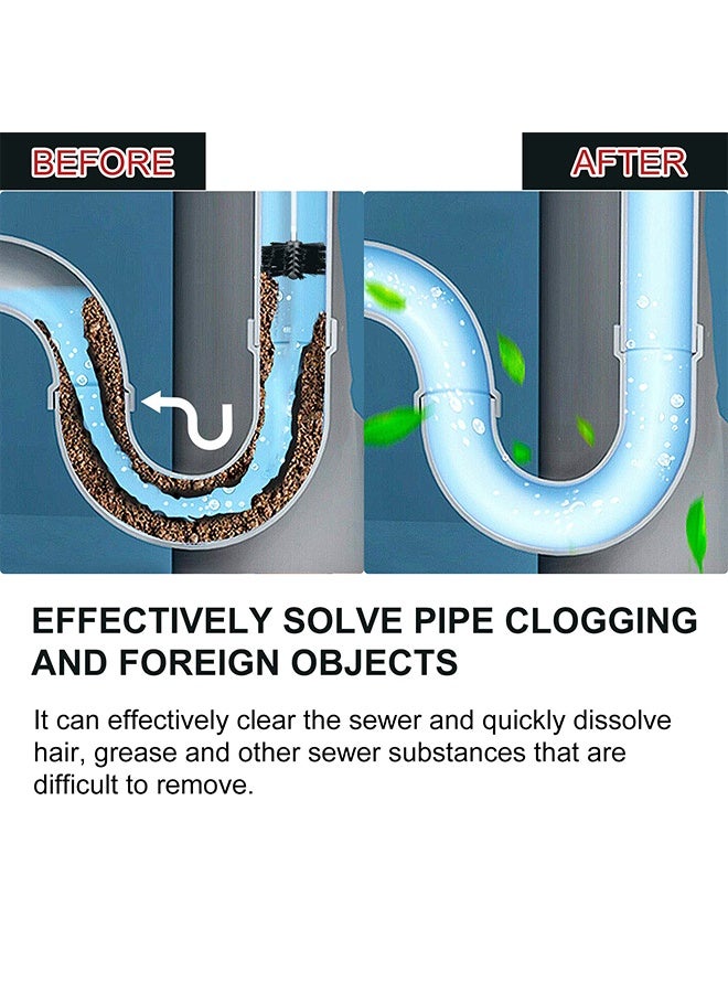 Jakehoe Powerful Pipe Dredging Agent, Sewer Deodoriser Pipe Unblocker, Multi-Purpose Pipe Cleaner, Drain Clog Remover And Cleaner, Toilet, Kitchen, Bathroom Drain Cleaning Agent, Quick Unclogging Sewer Cleaner, Drain Cleaner Powder, Quick To Unclog, 100G - Image 5
