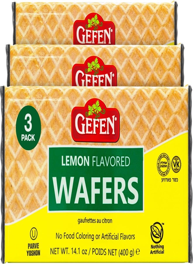 Gefen Lemon Wafers, 14oz (3 Pack - 30 Wafers Each) | Lemon Flavored Wafer Cookie | Nothing Artificial | Crunchy & Delicious | Kosher - Image 1