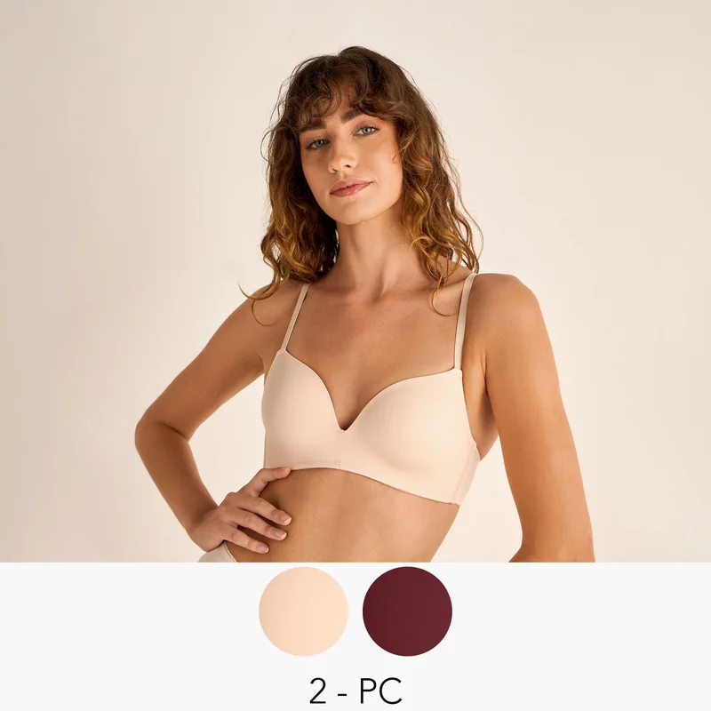 Splash FAV Set of 2 - Non-Wired Bra with Hook and Eye Closure
