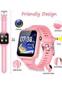 FARROBIZZ Smart Watch for Kids Gift for Girls Age 5-12, 1.54" Touch Screen Watch with HD Camera Video 24 Games Music Pedometer Flashlight Alarm Clock, Gifts for 7 8 9 10 Year Old Girls Boys  - Image 3
