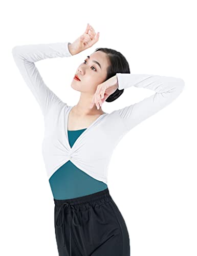 Daydance Crop Women Ballet Sweater Pullover Dance Shrug for Leotards, Cami Tank Shirts - Image 1