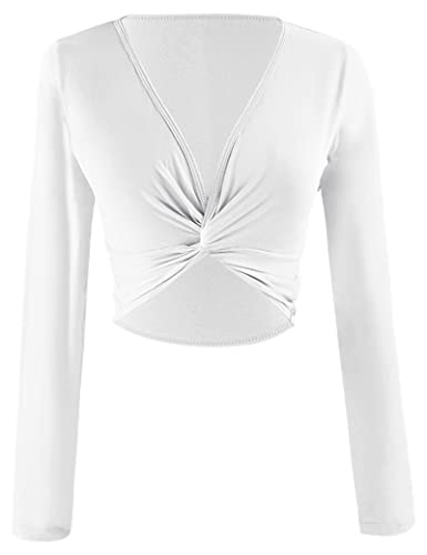 Daydance Crop Women Ballet Sweater Pullover Dance Shrug for Leotards, Cami Tank Shirts - Image 4