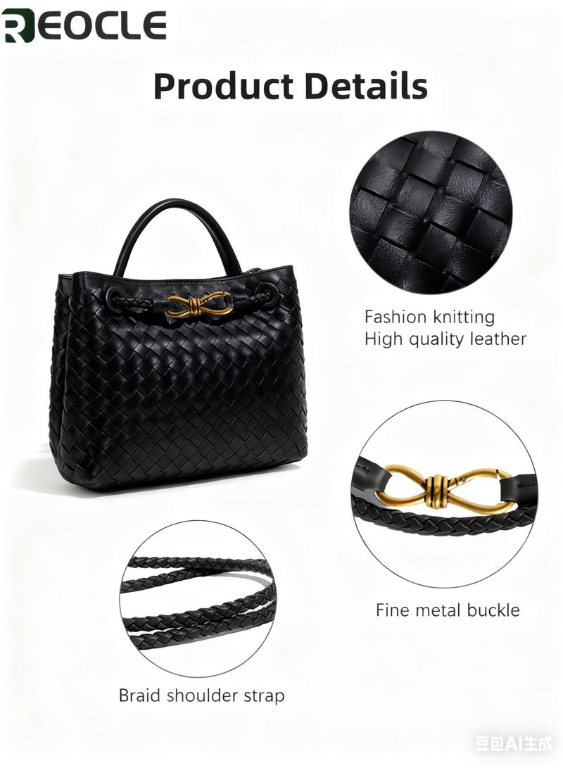 Women Woven Hobo Bag – Adjustable Crossbody Tote Satchel Purse for Casual Everyday Use, Lightweight Fashion Shoulder Bag - Image 3