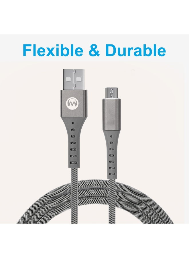 MICRODIGIT Dezire Series DC233M - 1.2M Micro USB Fast Charging (3A) & Data Sync Cable (480Mbps) - Braided, Flexible & Durable with Overheat/Surge Protection for Smartphones, Powerbanks & More - Image 5
