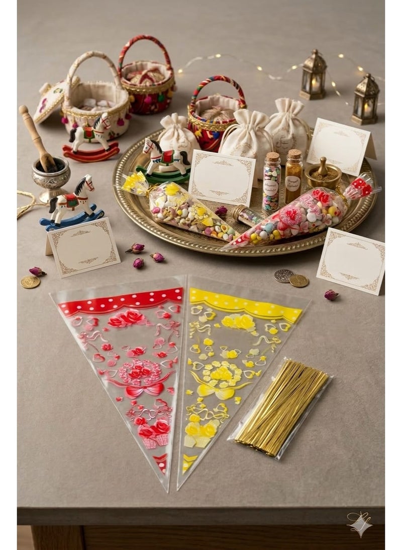 Cone-shaped baby shower gift bags – a touch of elegance for your newborn. Elegant baby shower favors, 50 pieces. - Image 1