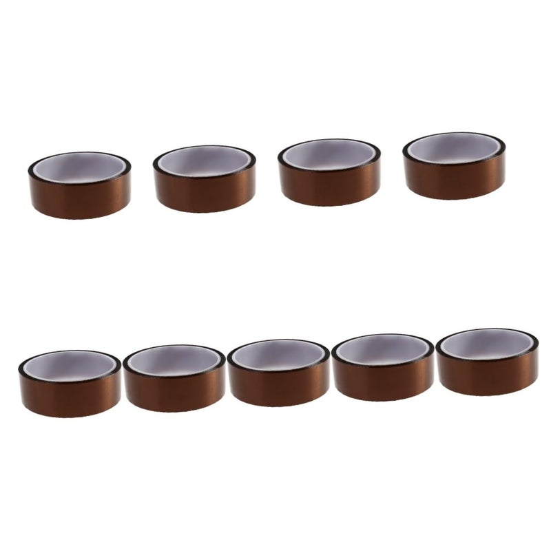Polyimide Heat Resistant Adhesive Tape 9pcs Tawny For PCB Protection High Temperature Insulation - Image 1