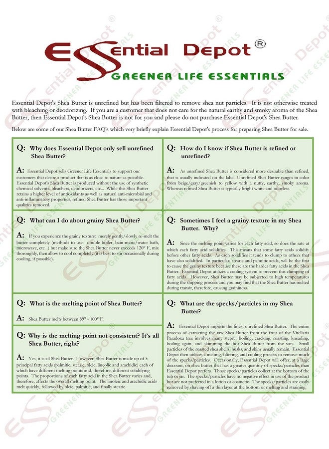 Essential Depot Shea Butter 32 Oz. 2 Lbs Organic Unrefined In Resealable Safety Sealed Hdpe Jar - Image 4