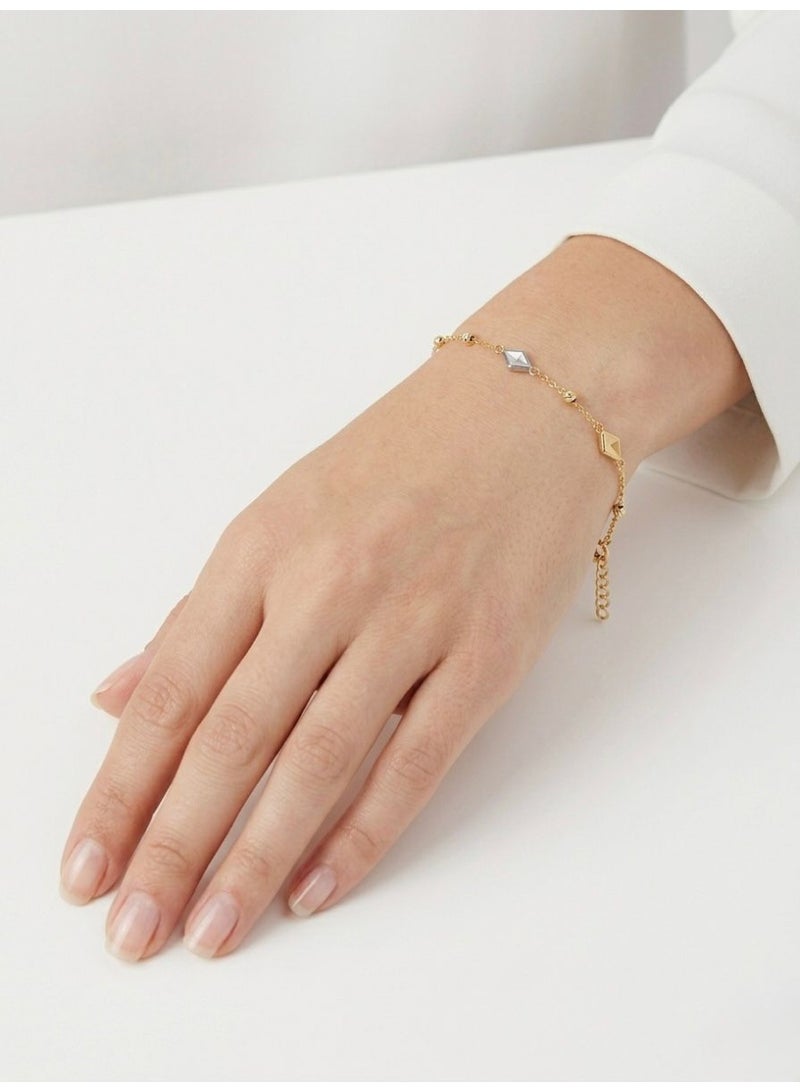 The Intermix Gems Gold Tricolor Kite Charm Bracelet 18K - Image 3