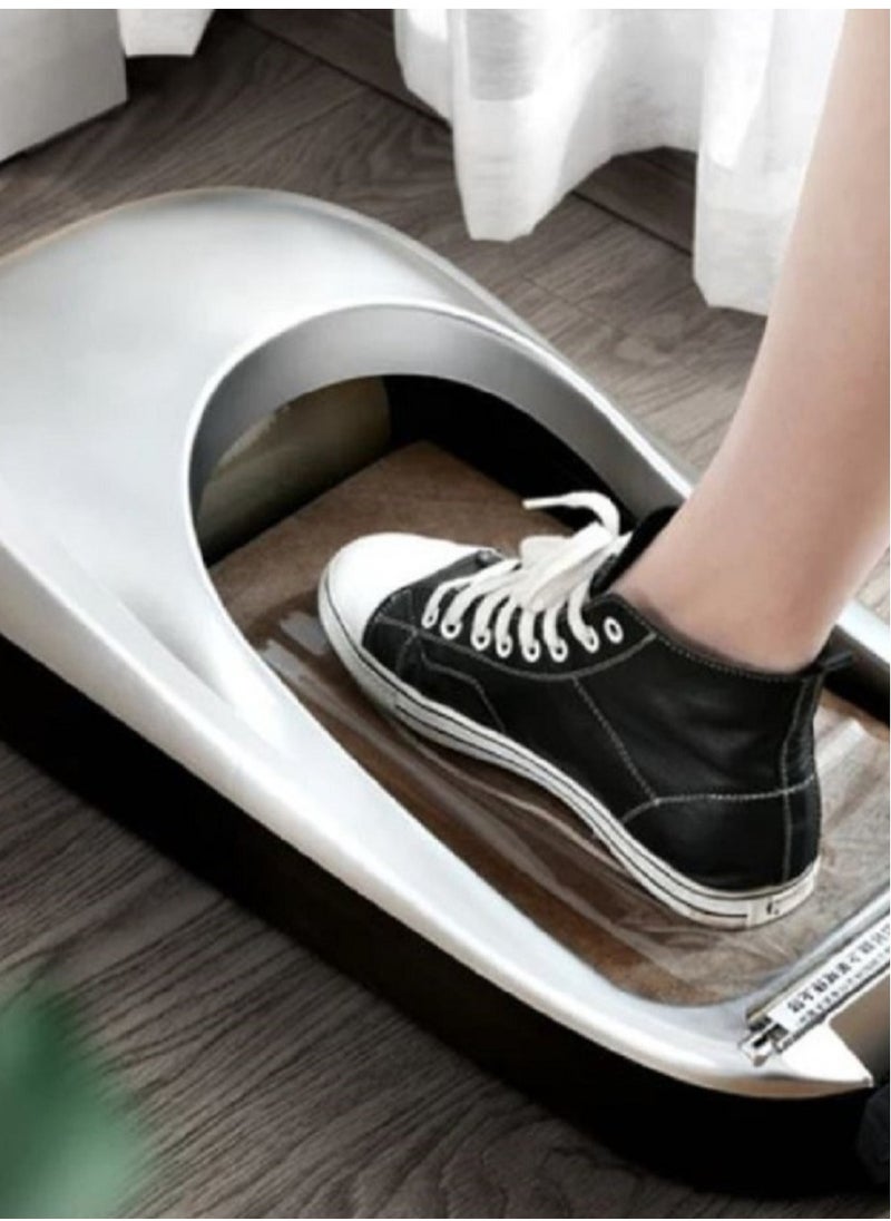 Generic - Shoe wrapping machine with transparent nylon stretch wrap to securely and tightly wrap shoes. The shoe is placed inside the wrapper and then the machine is turned on to pull the nylon and wrap the shoe tightly. - Image 1