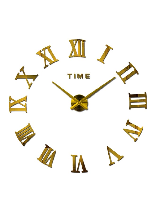Loquat DIY 3D Roman Numeral Wall Clock Gold 80x120cmcentimeter - Image 1
