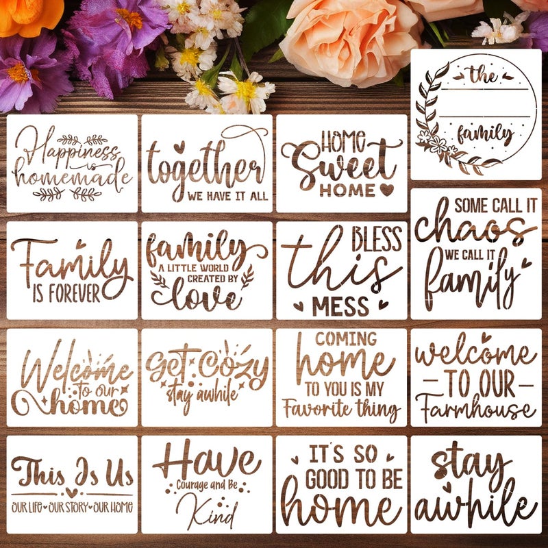 SUNVERSE Sarcastic Stencils for Crafts 8" Reusable Funny Painting Stencil Drawing Templates for Wood Sign Fabric DIY Crafts Decor - Image 1