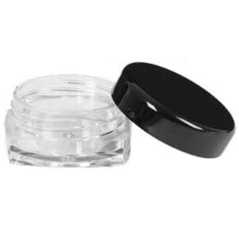 PackDost 5g Diamond Shape Acrylic Jars – Transparent with Black Cap for Creams, Lip Balm, Cosmetics, and More (set of 24) - Image 2