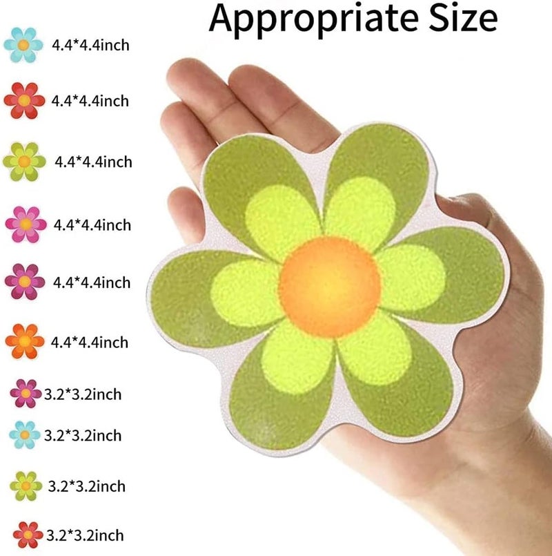 cheekyglo 20pcs Anti Slip Shower Stickers Colorful Flower Stickers Bathtub Dress up Baby Shower Decals Adhesive Appliques for Refrigerators, Windows, Bathtub and Other Smooth Surfaces Decoration - Image 3