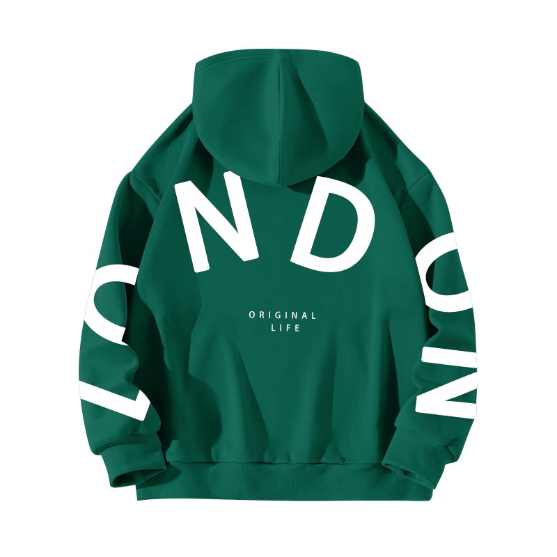 2024 and Trend plus size Letter Printed Hoodie Casual Loose Sweater Tide - Image 1