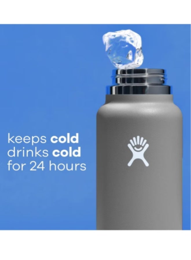 Hydro Flask Insulated Wide Mouth Stainless Steel Water Bottle 1182ml with Leakproof Flex Cap – Hot & Cold Thermos Flask , Gray - Image 2