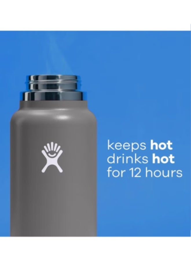 Hydro Flask Insulated Wide Mouth Stainless Steel Water Bottle 1182ml with Leakproof Flex Cap – Hot & Cold Thermos Flask , Gray - Image 3