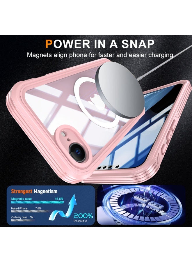 نيبمينينت جراب ميراكيس المغناطيسي لجهاز آيفون 16E - غلاف كامل مع واقي شاشة زجاجي مدمج، 【متوافق مع ماغسيف】 غلاف مقاوم للصدمات بمعيار عسكري 16E بومبر بحجم 6.1 بوصة - Image 4