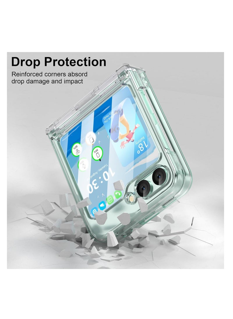 Aookay Galaxy Z Flip 6 Case with Stand Compatible with Magsafe, with Hinge Protection & Outer Screen Protector, for Samsung Z Flip 6 5g Ultra Slim Magnetic Protective Case Cover (Clear)  - Image 5